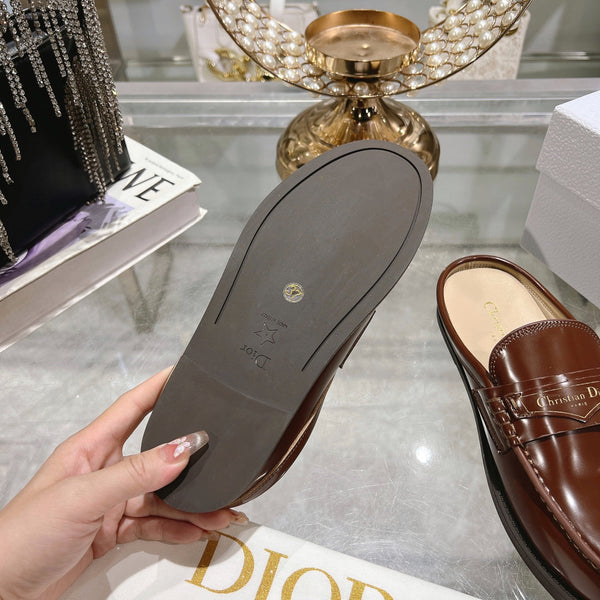 CD Boy Mule In Brown Red Glossy Calfskin 996451