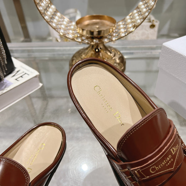 CD Boy Mule In Brown Red Glossy Calfskin 996451