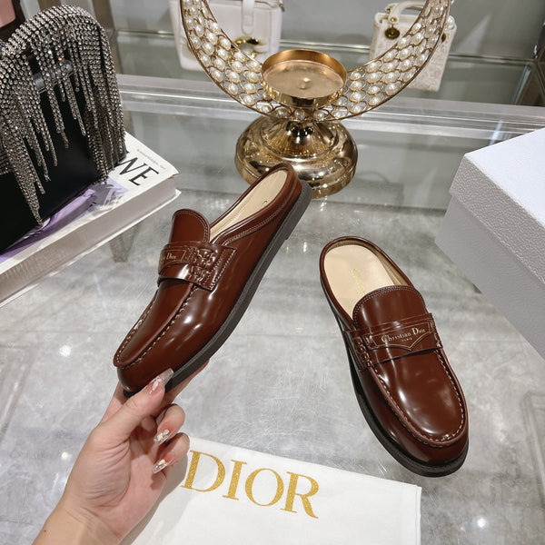 CD Boy Mule In Brown Red Glossy Calfskin 996451