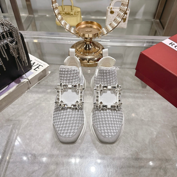 Viv Diamond Sneaker White Custom Woven 262957