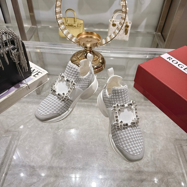 Viv Diamond Sneaker White Custom Woven 262957