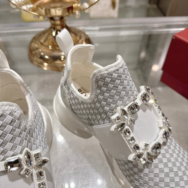 Viv Diamond Sneaker White Custom Woven 262957