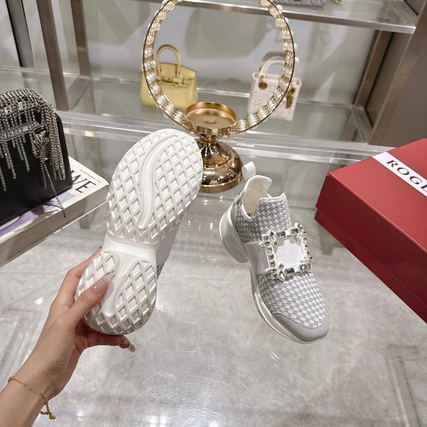 Viv Diamond Sneaker White Custom Woven 262957