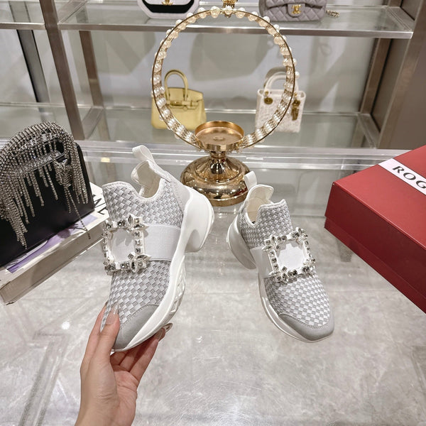 Viv Diamond Sneaker White Custom Woven 262957
