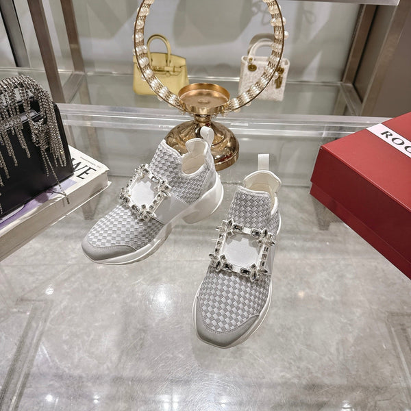 Viv Diamond Sneaker White Custom Woven 262957