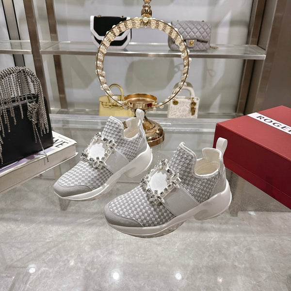 Viv Diamond Sneaker White Custom Woven 262957