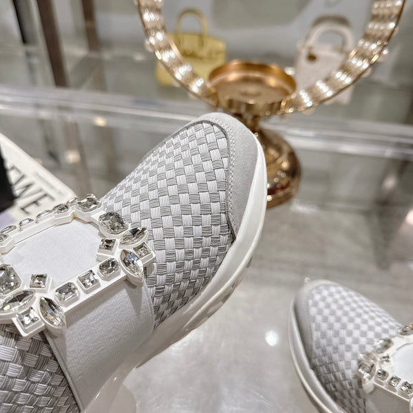 Viv Diamond Sneaker White Custom Woven 262957