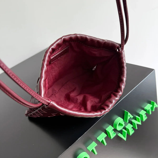 BV Small Dustbag 21cm Madder Brown Red Intrecciato Calfskin Leather