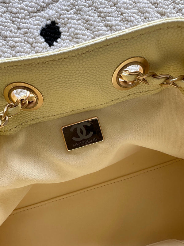 Chanel 25 Hobo Bag 22cm Light Yellow Calfskin 286180