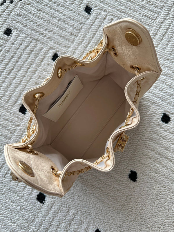 Chanel 25 Hobo Bag 22cm Beige Calfskin 286181