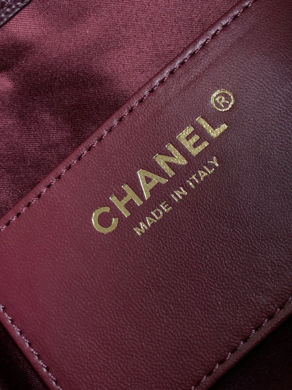 Chanel 25 Hobo Bag 22cm Burgundy Calfskin 286183