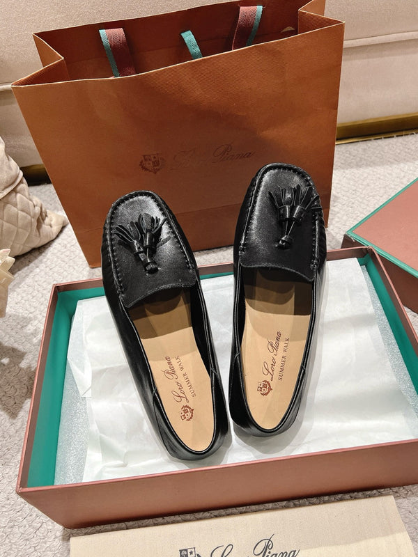 LP Dot sole walk mocassinown Black Leather 215006