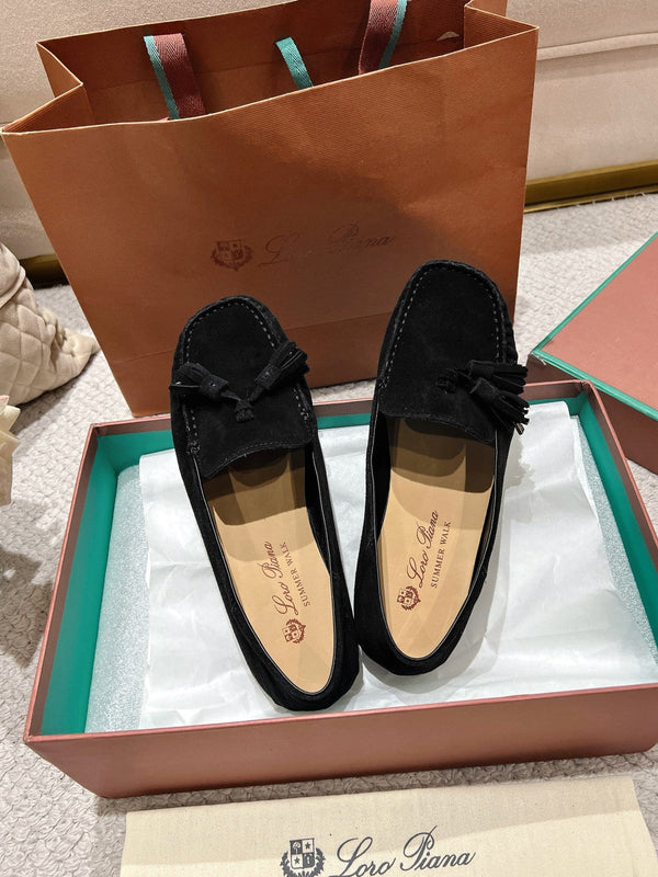 LP Dot sole walk mocassin Black Suede 215000