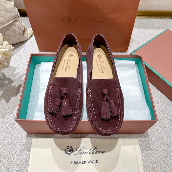 LP Dot sole walk mocassinown Dark Burgundy Suede 215005