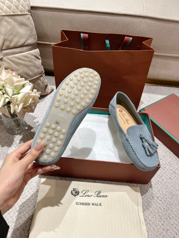 LP Dot sole walk mocassin Demin Blue Suede 214998