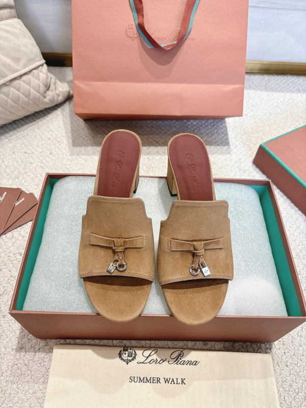 LP 25C Summer Charms Mules 55MM Marigold Brown Suede 215033