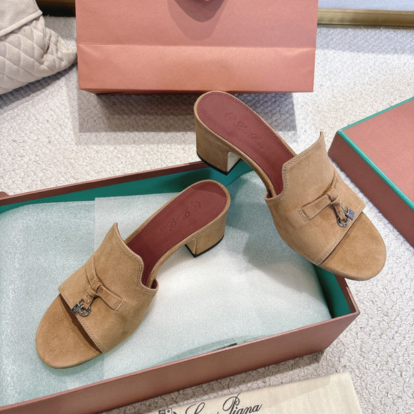 LP 25 Summer Charm Sandal 55 Beige Suede Dard Red Calfskin