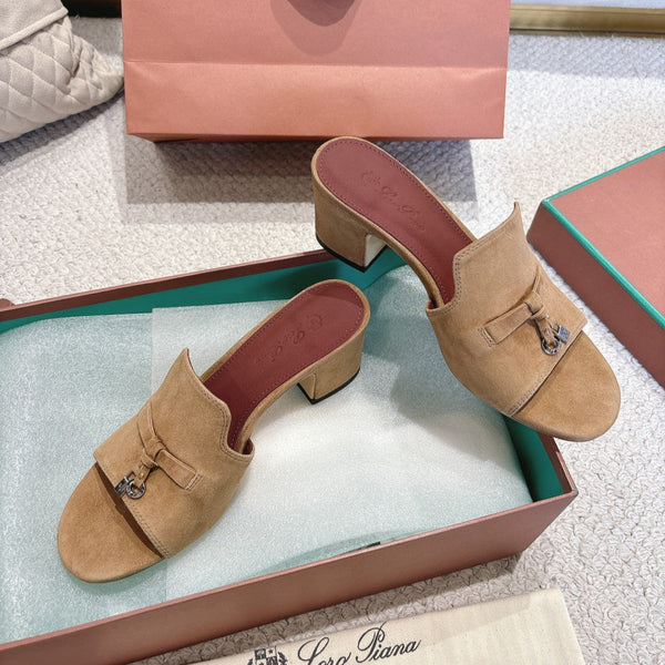 LP 25C Summer Charms Mules 55MM Marigold Brown Suede 215033