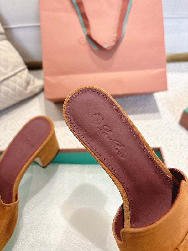 LP 25C Summer Charms Mules 55MM Kyoto Orange Suede 215032