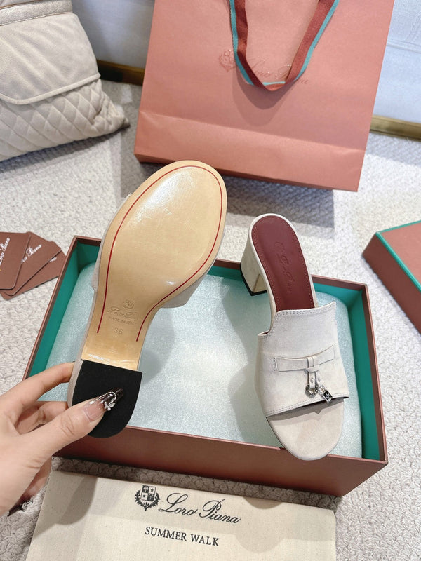 LP 25C Summer Charms Mules 55MM Earthy Gray Suede 215028