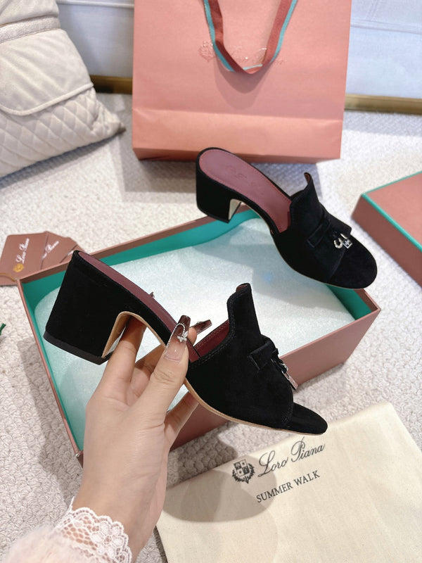 LP 25C Summer Charms Mules 55MM Black Suede 215027