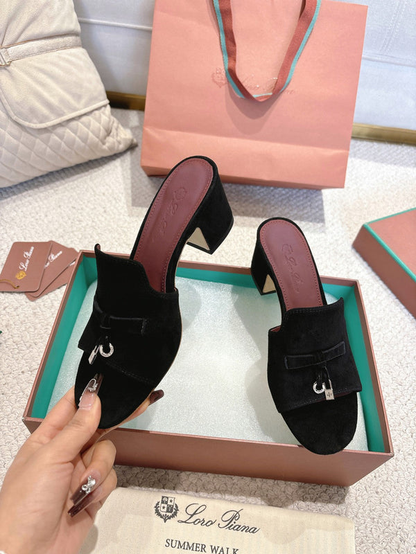 LP 25C Summer Charms Mules 55MM Black Suede 215027