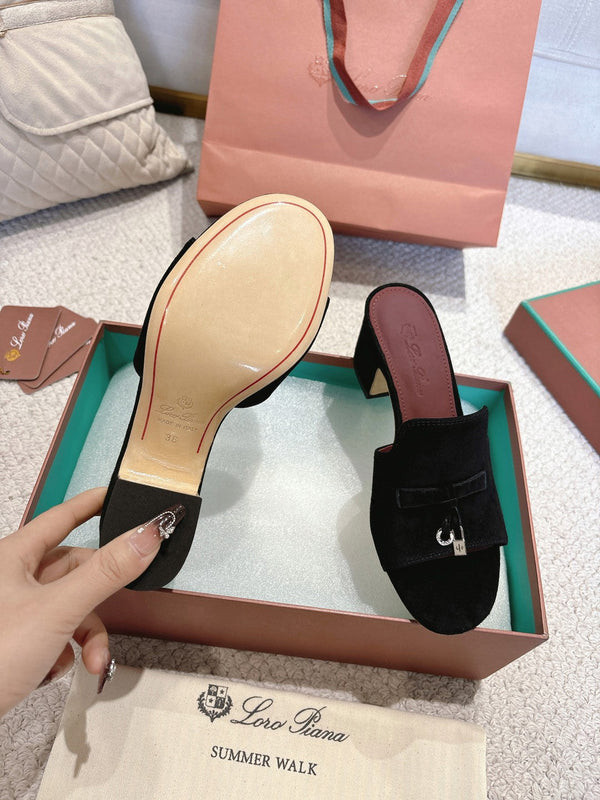 LP 25C Summer Charms Mules 55MM Black Suede 215027