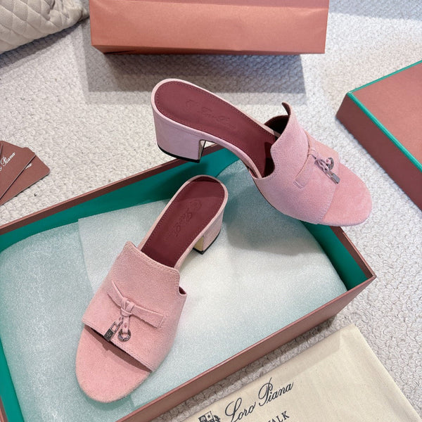 LP 25C Summer Charms Mules 55MM Pink Pastel Suede 215026