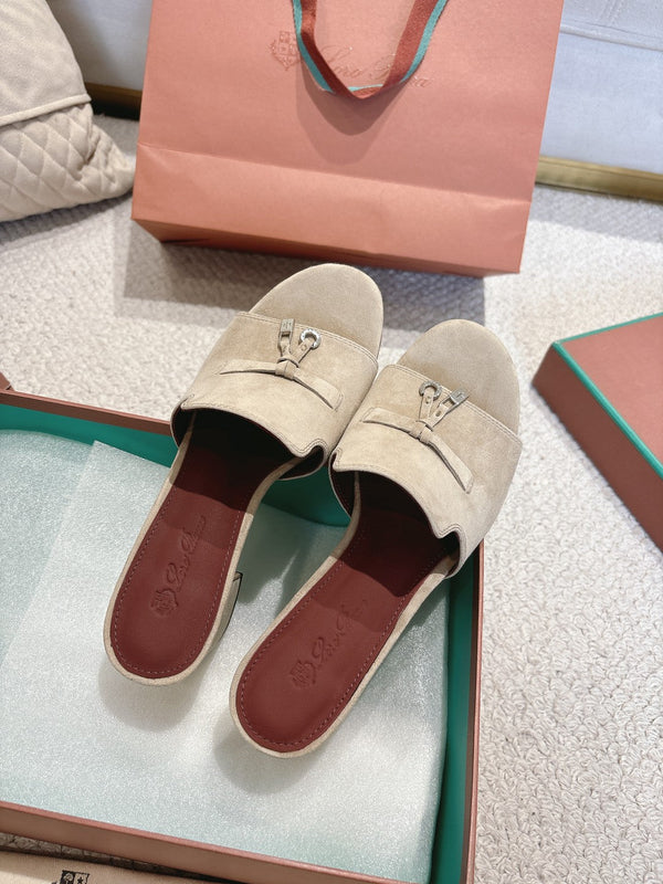 LP 25C Summer Charms Mules 55MM Light Taupe Suede 215025
