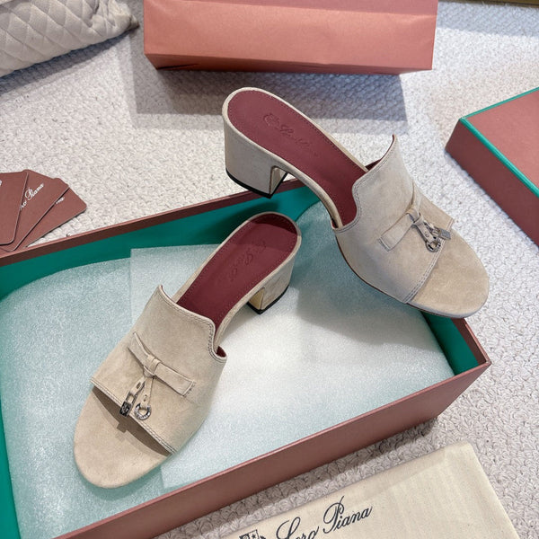 LP 25C Summer Charms Mules 55MM Light Taupe Suede 215025