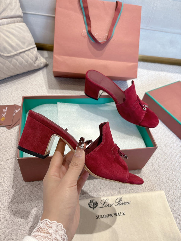 LP 25C Summer Charms Mules 55MM Merlot Pink Suede 215024