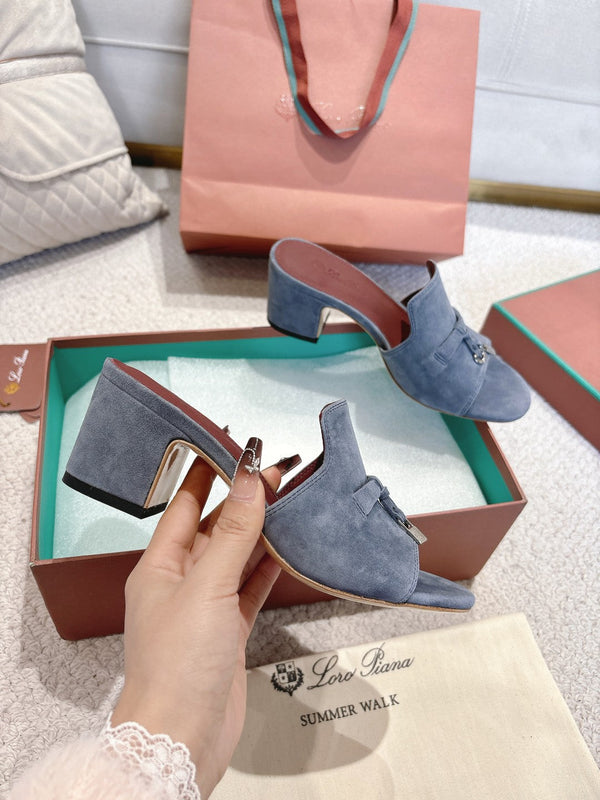 LP 25C Summer Charms Mules 55MM Blue Gray Suede 215023