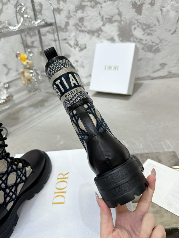 D-Major Ankle Boot In Black Mix Charcoal Blue Tweed 100590