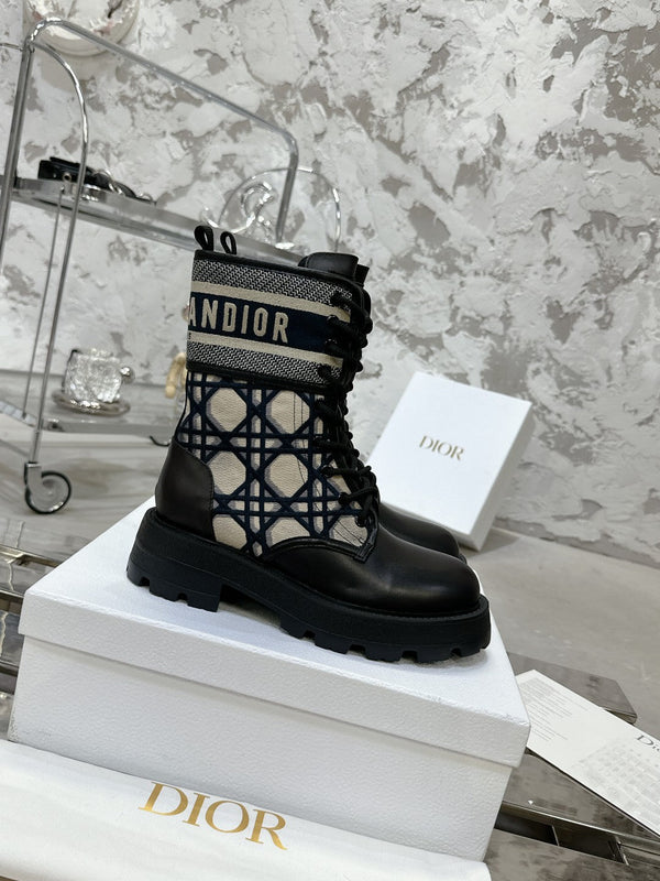 D-Major Ankle Boot In Black Mix Charcoal Blue Tweed 100590