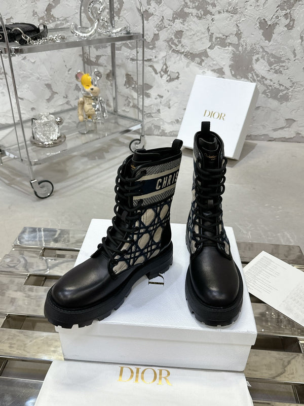 D-Major Ankle Boot In Black Mix Charcoal Blue Tweed 100590