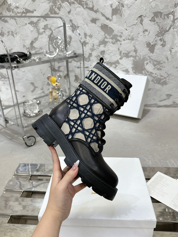 D-Major Ankle Boot In Black Mix Charcoal Blue Tweed 100590