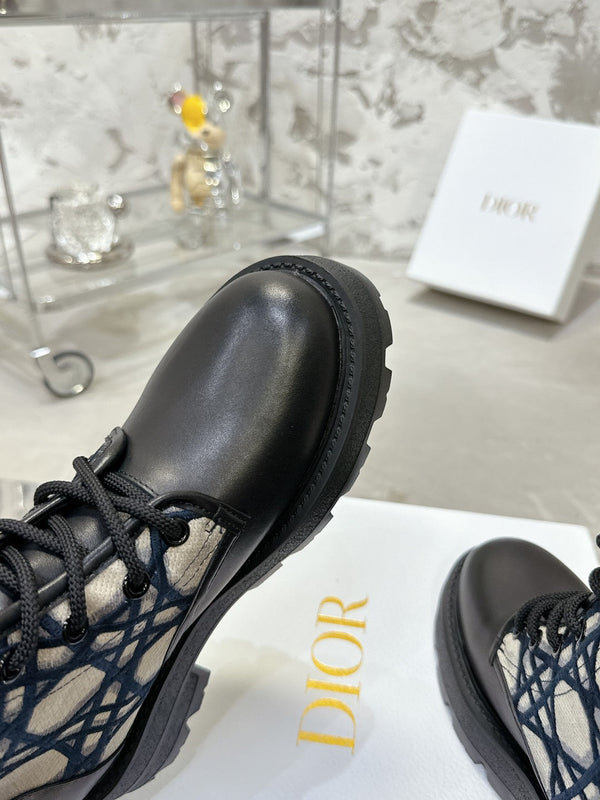 D-Major Ankle Boot In Black Mix Charcoal Blue Tweed 100590