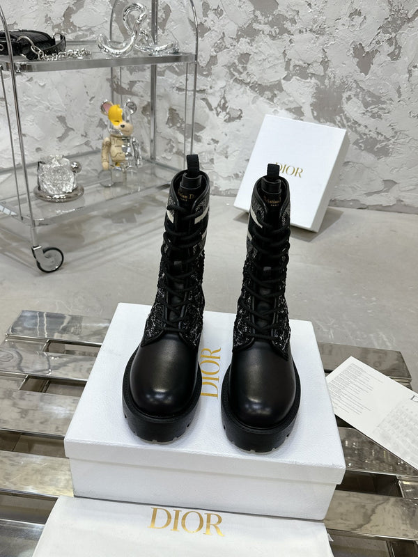 D-Major Ankle Boot In Black Tweed 100592