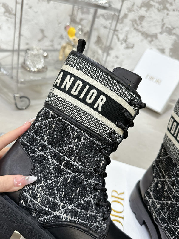 D-Major Ankle Boot In Black Tweed 100592