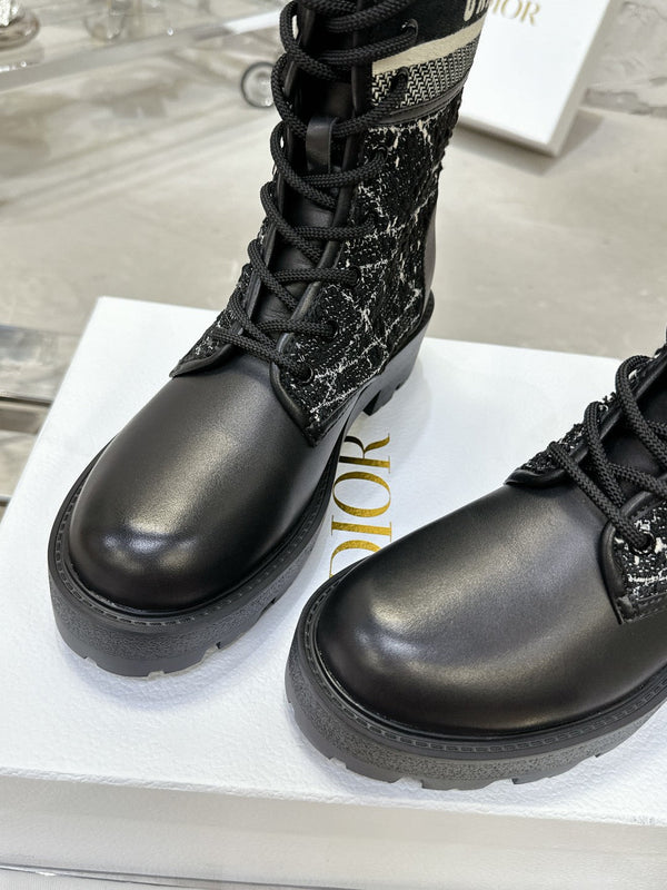 D-Major Ankle Boot In Black Tweed 100592