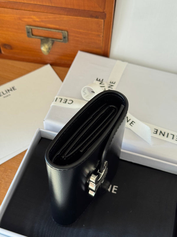 TRIOMPHE 10 CALFSKIN WALLET BLACK SLIVER