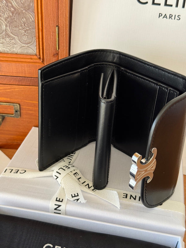 TRIOMPHE 10 CALFSKIN WALLET BLACK SLIVER