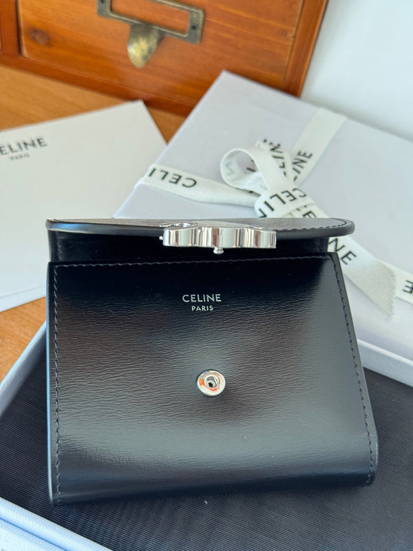 TRIOMPHE 10 CALFSKIN WALLET BLACK SLIVER