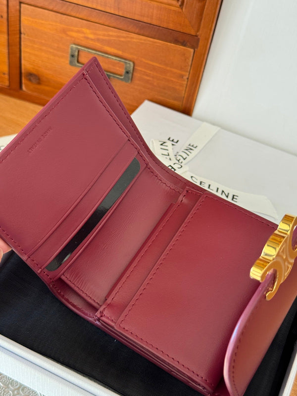 TRIOMPHE 10 CALFSKIN WALLET RED