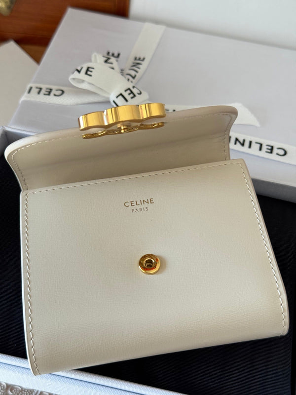 TRIOMPHE 10 CALFSKIN WALLET WHITE