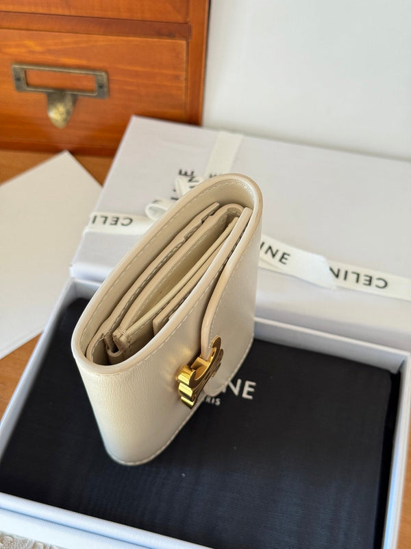 TRIOMPHE 10 CALFSKIN WALLET WHITE