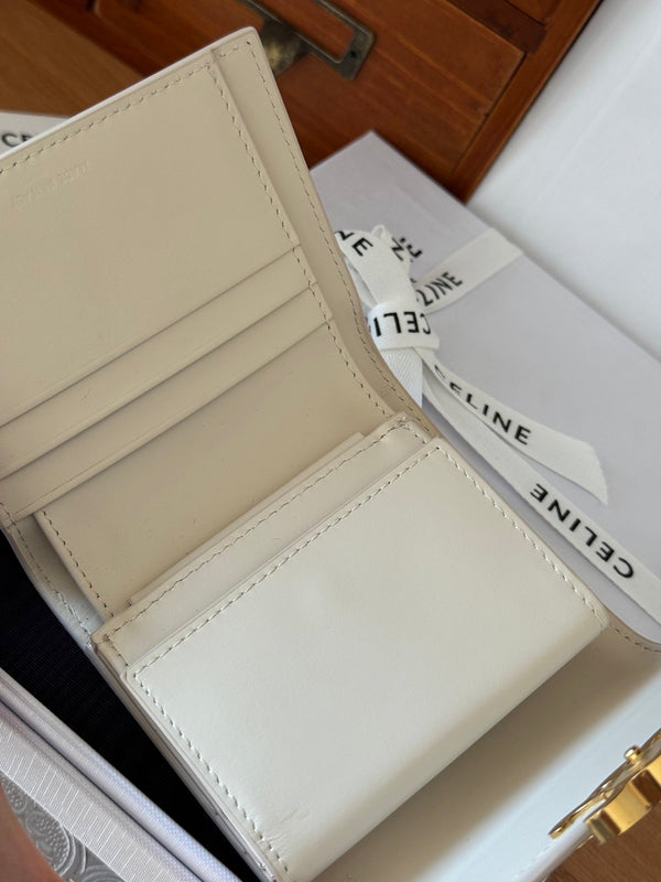TRIOMPHE 10 CALFSKIN WALLET WHITE