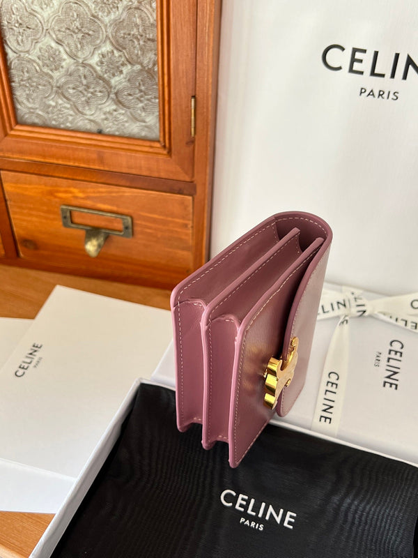 TRIOMPHE Business Card Holder Pink Cowhide GHW