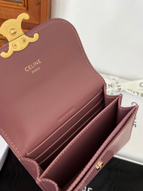 TRIOMPHE Business Card Holder Pink Cowhide GHW