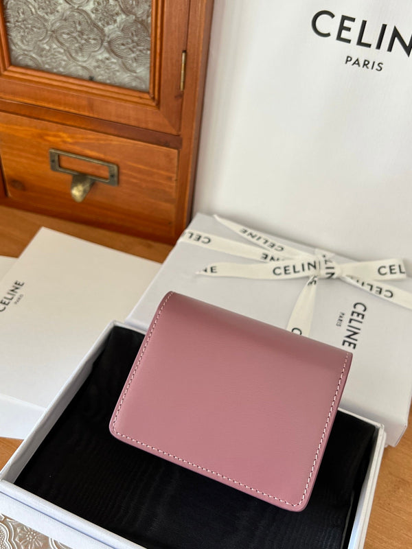 TRIOMPHE Business Card Holder Pink Cowhide GHW